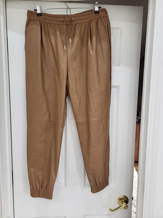 Zara Pants - Zara Women Faux Leather Joggers in Camel